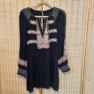 Free People Wind Willow Embroidered Boho Dress